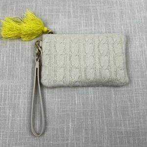 Universal Thread Stylish Knit Clutch Yellow Tassel‎
